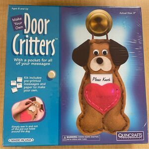 Door Critters Dog Craft Kit - Brown  dog with heart by quincrafts